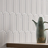 Fiorella White Scallop & Feather Gloss Wall Tiles - 80 x 215mm