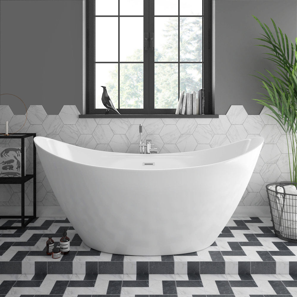 Luxury Modern Double Ended Curved Freestanding Bath at Victorian