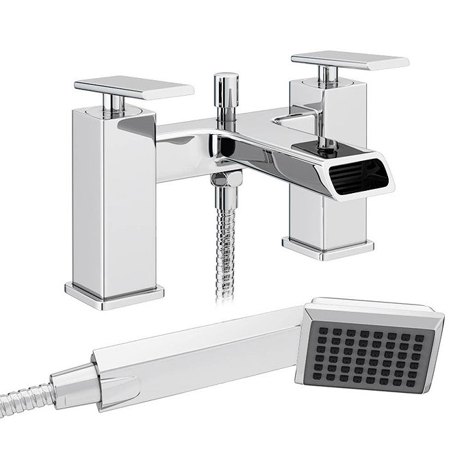 Flare Modern Bath Shower Mixer Tap + Shower Kit  Profile Large Image