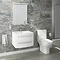 Flare White Gloss Curved Wall Hung Vanity Unit - 620mm Wide Standard Large Image