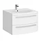 Flare White Gloss Curved Wall Hung Vanity Unit - 620mm Wide Large Image