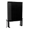 Floor Mounted Double Panel Radiator 900 x 570mm - High Gloss Black - Ex Display Large Image