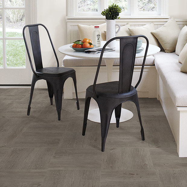 Floorpops Ashwood Wood Effect Grey Self Adhesive Floor Tile - Pack of 10 Large Image