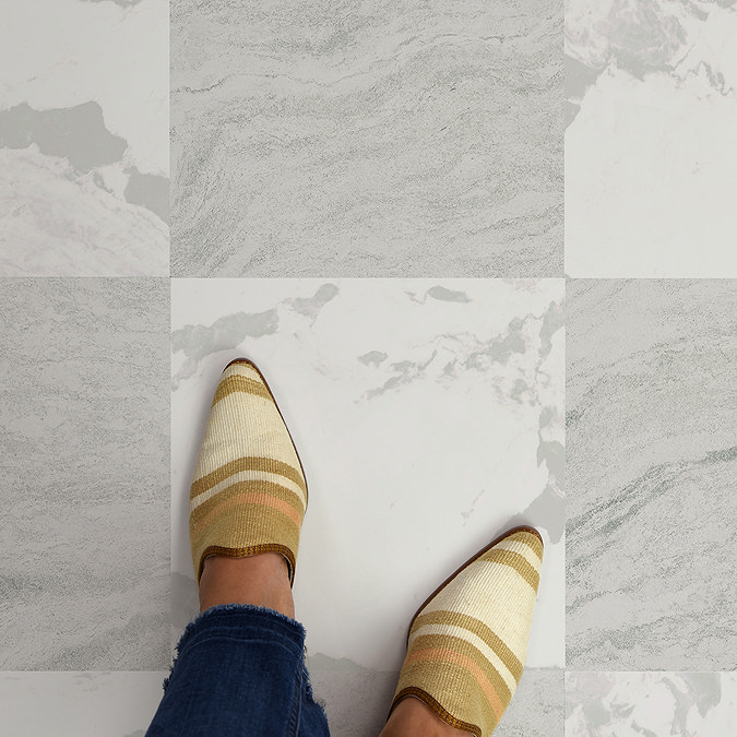 Floorpops Beige Bonneville Self Adhesive Floor Tiles - Pack of 10