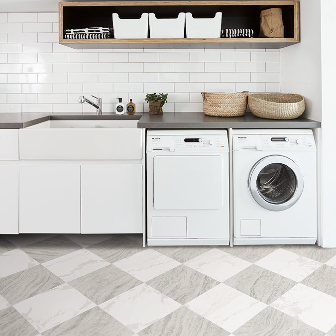Floorpops Beige Bonneville Self Adhesive Floor Tiles - Pack of 10