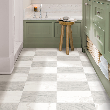 Floorpops Beige Bonneville Self Adhesive Floor Tiles - Pack of 10