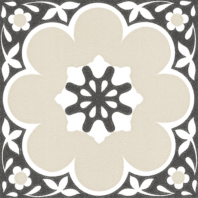 Floorpops Black Daphne Self Adhesive Floor Tiles - Pack of 10