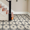 Floorpops Black Daphne Self Adhesive Floor Tiles - Pack of 10