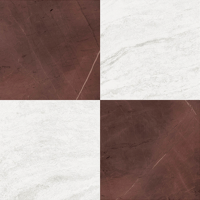 Floorpops Oxblood Bonneville Self Adhesive Floor Tiles - Pack of 10