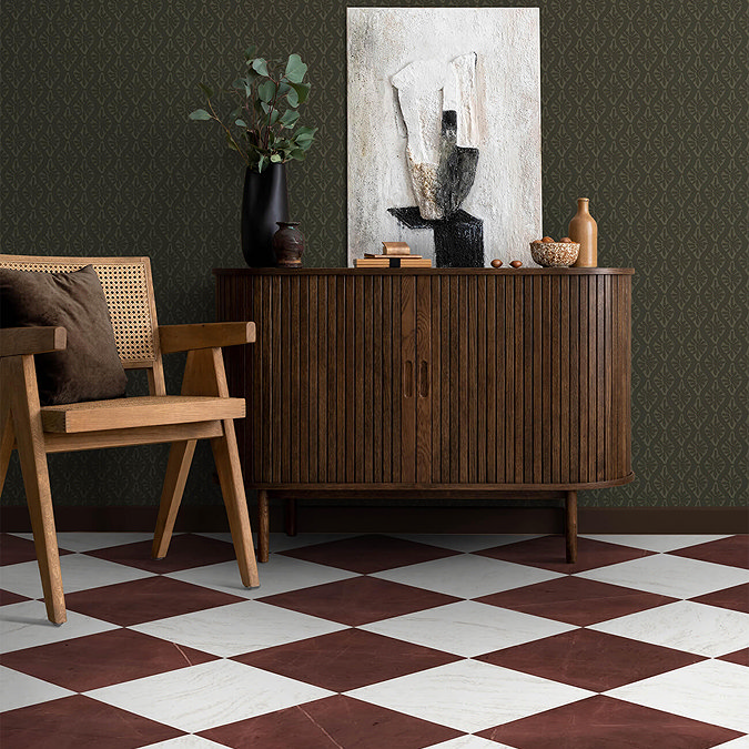 Floorpops Oxblood Bonneville Self Adhesive Floor Tiles - Pack of 10