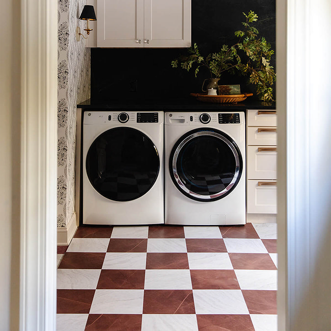 Floorpops Oxblood Bonneville Self Adhesive Floor Tiles - Pack of 10