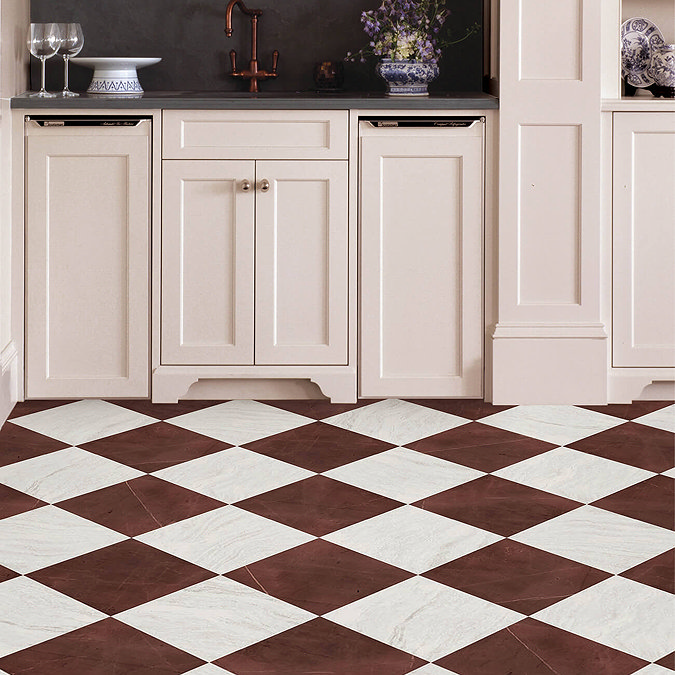 Floorpops Oxblood Bonneville Self Adhesive Floor Tiles - Pack of 10