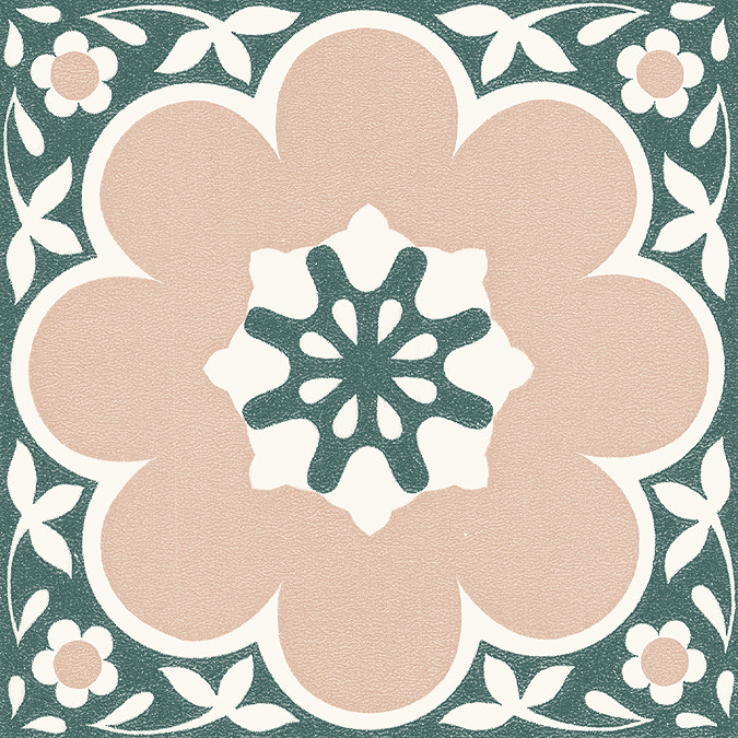 Floorpops Pink Daphne Self Adhesive Floor Tiles - Pack of 10