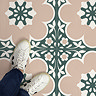 Floorpops Pink Daphne Self Adhesive Floor Tiles - Pack of 10