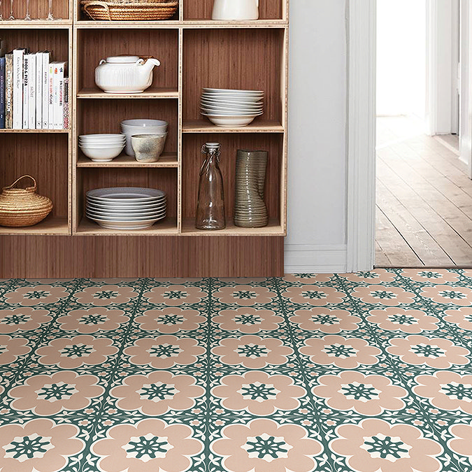 Floorpops Pink Daphne Self Adhesive Floor Tiles - Pack of 10