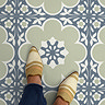 Floorpops Sage Daphne Self Adhesive Floor Tiles - Pack of 10