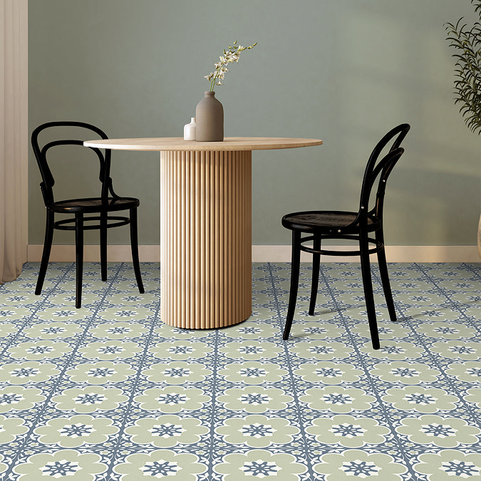 Floorpops Sage Daphne Self Adhesive Floor Tiles - Pack of 10