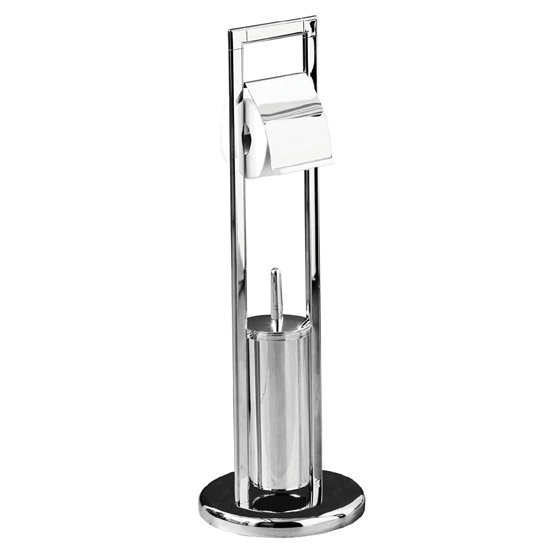 Chrome Floorstanding Toilet Brush and Roll Holder - 1600967 Large Image