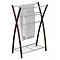 Dark Brown & Chrome Floorstanding X-Shaped 5 Rail Towel Stand with Shelf Large Image