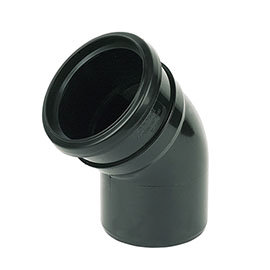 FloPlast 110mm Black 135° Single Socket Bend - SP163B Medium Image