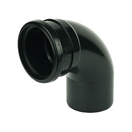 FloPlast 110mm Black 92.5° Single Socket Bend - SP161B Medium Image