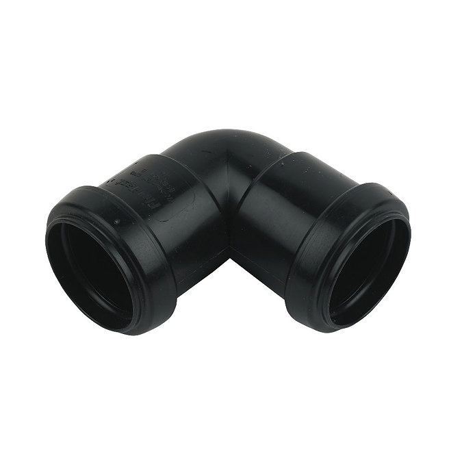 FloPlast 32mm Black Push-Fit 90° Bend - WP10B Large Image