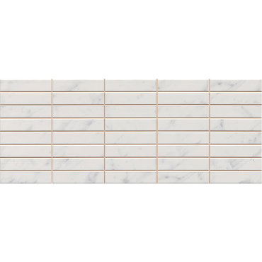 Florence Marbled White Mosaic Wall Tile (Gloss - 200 x 500mm) Profile Large Image