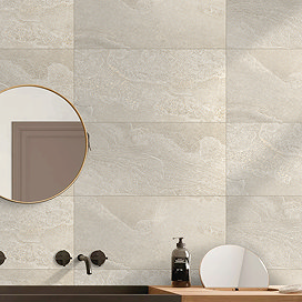 Florencio Beige Stone Effect Wall & Floor Tiles - 300 x 600mm