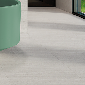 Fobello White Stone Effect Wall and Floor Tiles - 600 x 600mm