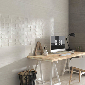 Forma Stone White Wall Tiles Large Image