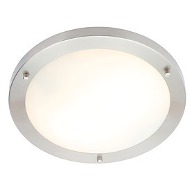 Forum Delphi Large Satin Nickel Flush Ceiling Light Fitting - SPA-34050-SNIC Large Image