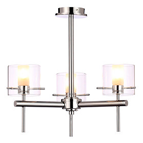 Forum Gene Chrome Cylinder 3 Light Flush Ceiling Fitting - SPA-31726-CHR Large Image