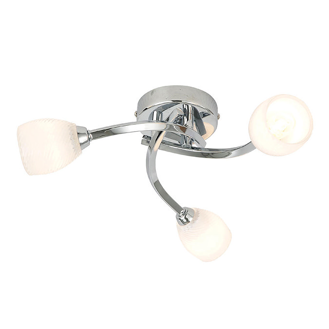 Forum Kate 3 Light Tulip Glass Flush Fitting - SPA-24692-CHR Large Image