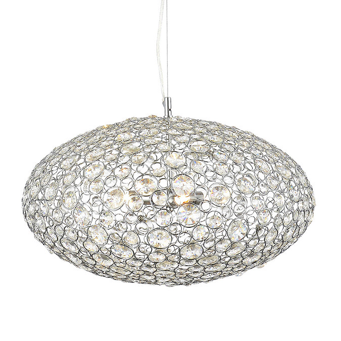 Forum Ovus Large Oval Pendant Ceiling Light Fitting - SPA-28727-CHR Large Image