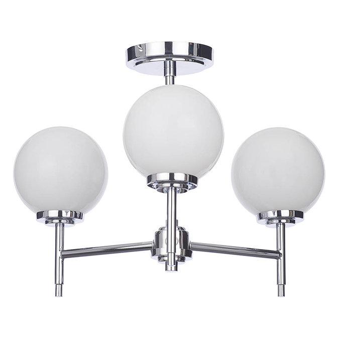 Forum Porto Chrome 3 Light Semi Flush Ceiling Fitting - SPA-31307-CHR  Profile Large Image