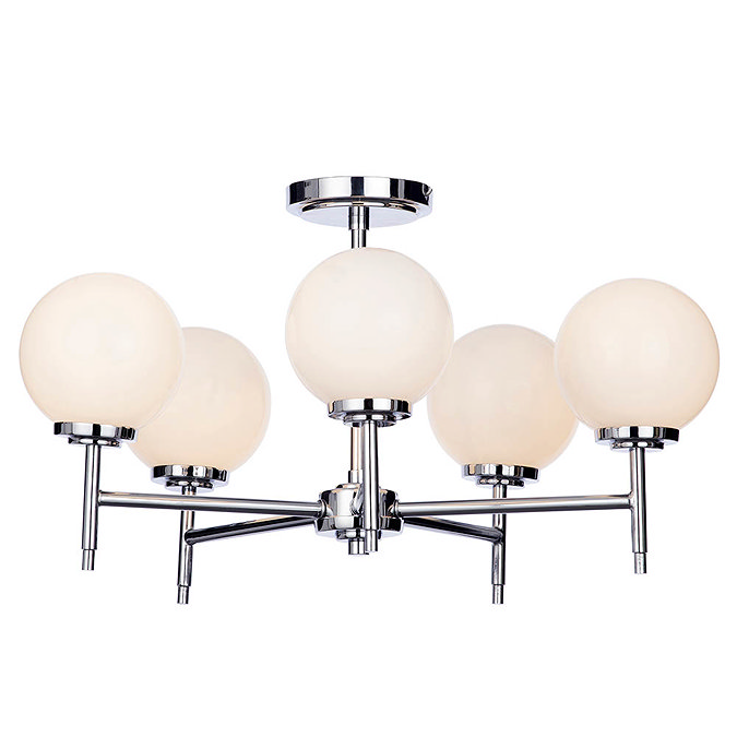 Forum Porto Chrome 5 Light Semi Flush Ceiling Fitting - SPA-31308-CHR Large Image