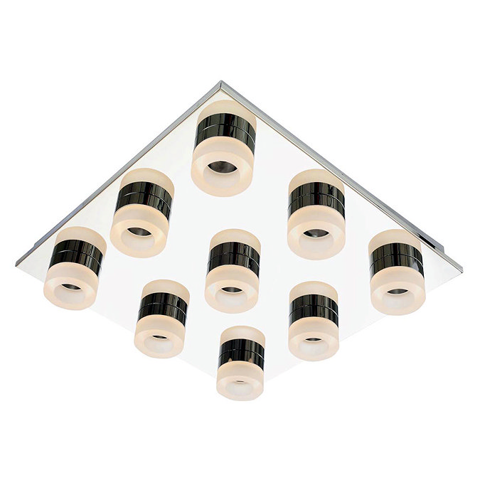 Forum Rhea LED 9 Light Acrylic Ring Bathroom Flush Ceiling Fitting - SPA-23533-CHR Large Image