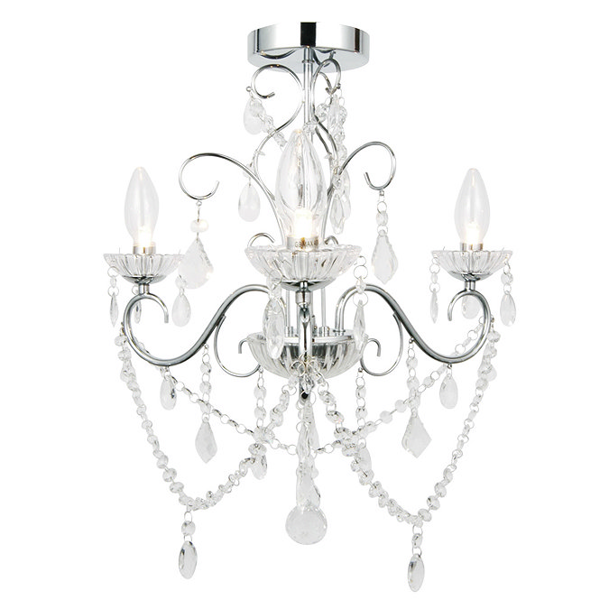 Vela 3 Light Bathroom Chandelier - IP44 Rated (SPA-20182-CHR) Large Image