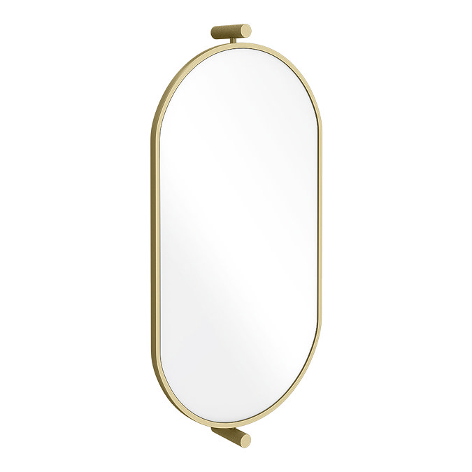 Foundry 910 x 500 Swivel Capsule Mirror Brushed Brass