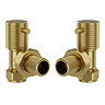 Foundry Angled Radiator Valves (Pair) Brushed Brass