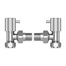 Foundry Angled Radiator Valves (Pair) Brushed Chrome