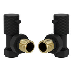 Foundry Angled Radiator Valves (Pair) Matt Black