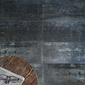 Foundry Blue Oxide Metal Effect Wall & Floor Tiles - 300 x 600mm