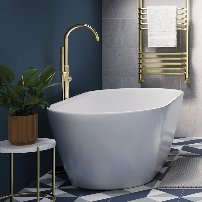 Foundry Brushed Brass Freestanding Bath Shower Mixer Tap