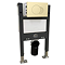 Foundry Compact Top/Front Flush Toilet Frame with Knurled Detail Brushed Brass Flush - Round Buttons