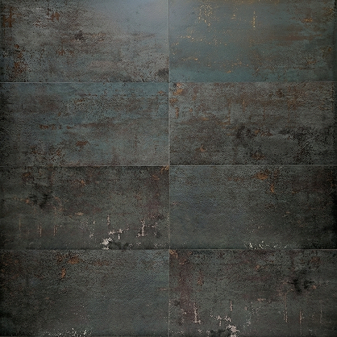 Foundry Green Oxide Metal Effect Wall & Floor Tiles - 300 x 600mm