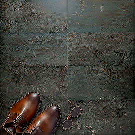 Foundry Green Oxide Metal Effect Wall & Floor Tiles - 300 x 600mm