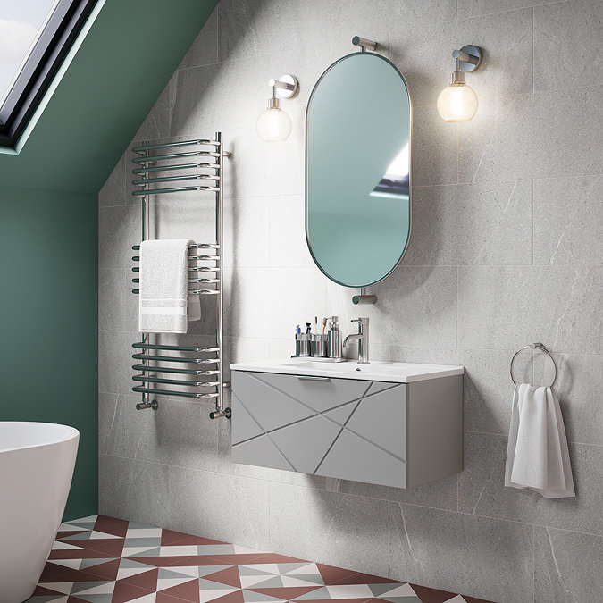 Foundry Heated Towel Rail 500 x 1200mm Brushed Chrome