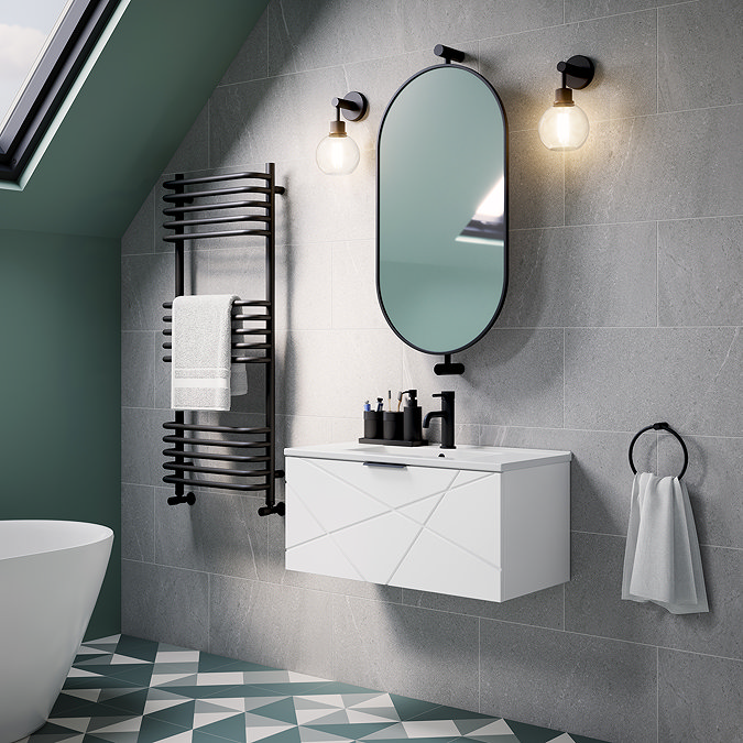 Foundry Heated Towel Rail 500 x 1200mm Matt Black