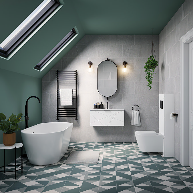 Foundry Heated Towel Rail 500 x 1200mm Matt Black